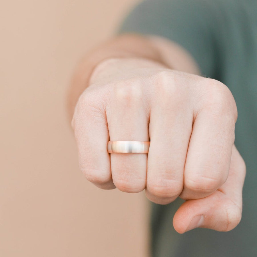 Classic Satin-Finish Rose Gold Men's Band - Barbara Maison 