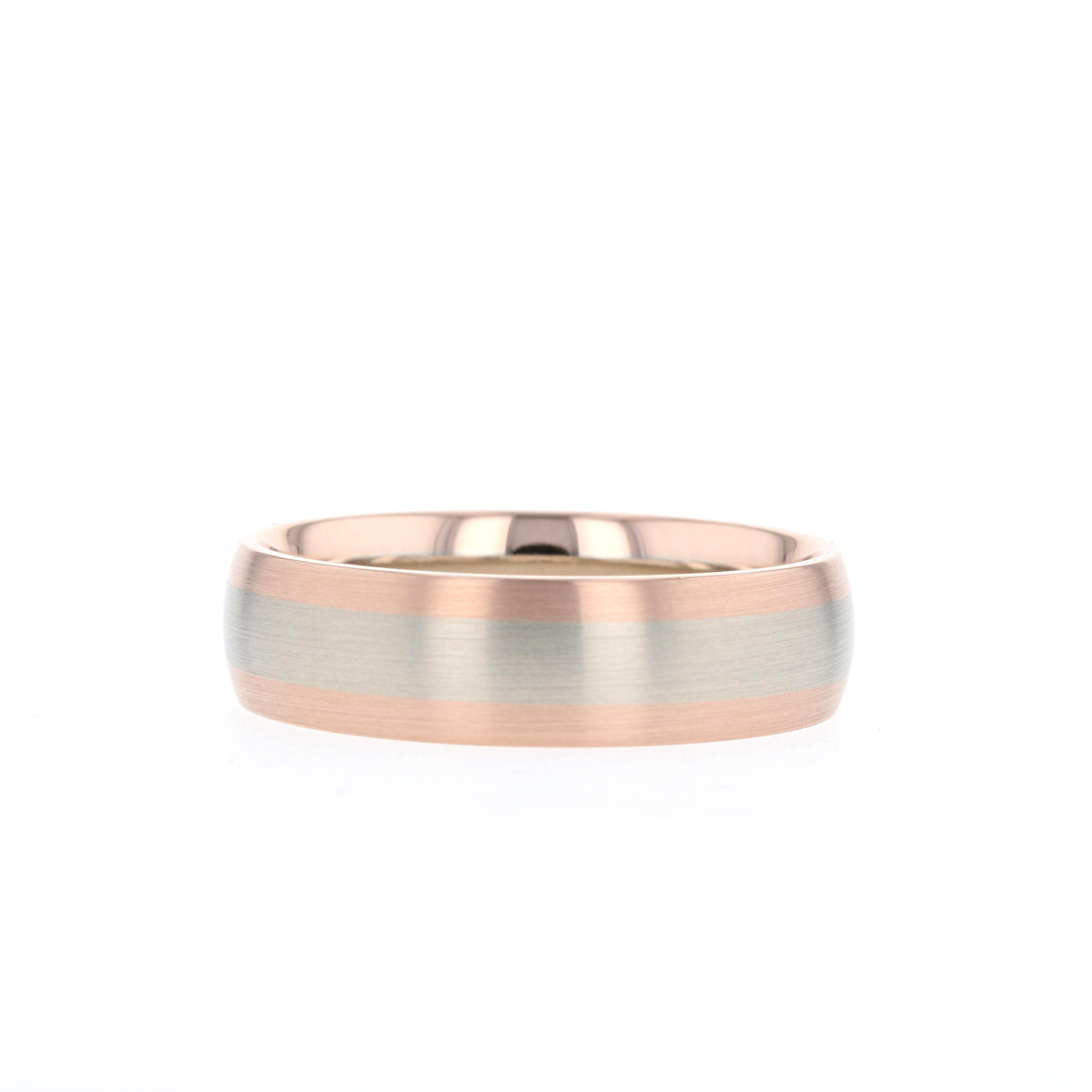 Classic Satin-Finish Rose Gold Men's Band - Barbara Maison 