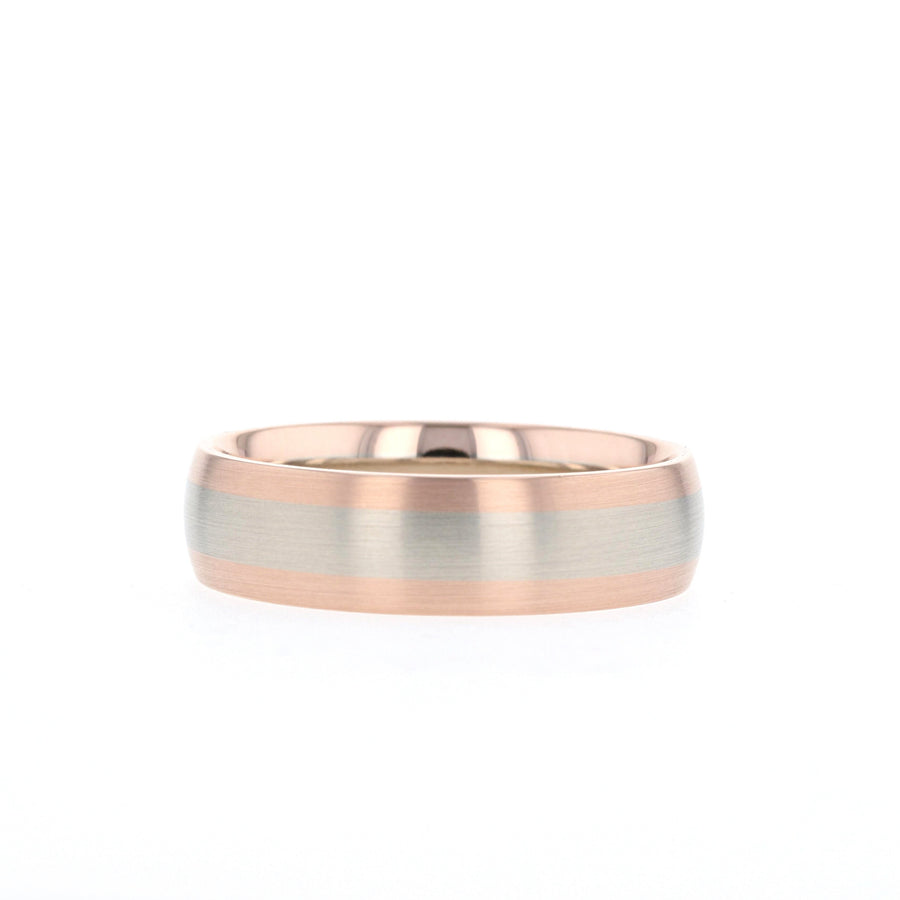Classic Satin-Finish Rose Gold Men's Band - Barbara Maison 