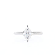 0.47-0.9 CT Marquise Cut Solitaire Moissanite Engagement Ring - Barbara Maison 