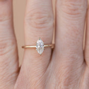 0.47-0.9 CT Marquise Cut Solitaire Moissanite Engagement Ring - Barbara Maison 