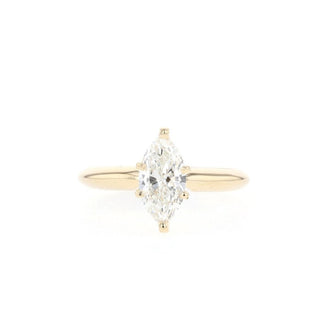 0.47-0.9 CT Marquise Cut Solitaire Moissanite Engagement Ring - Barbara Maison 