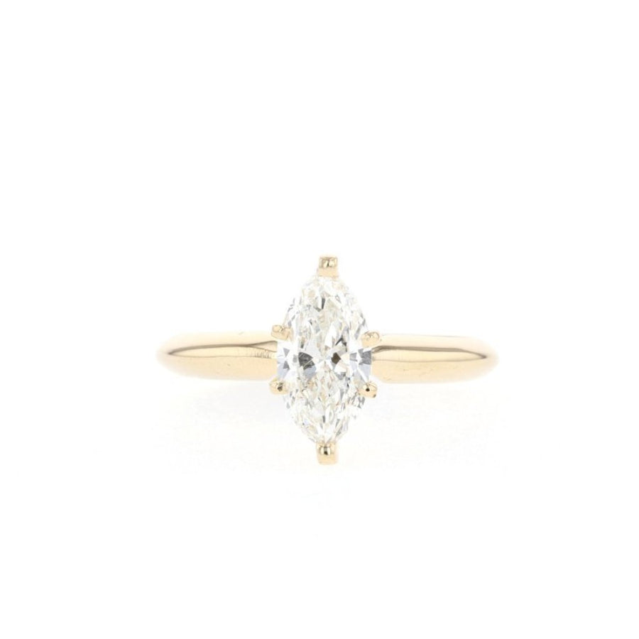 0.47-0.9 CT Marquise Cut Solitaire Moissanite Engagement Ring - Barbara Maison 