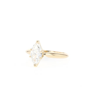 0.47-0.9 CT Marquise Cut Solitaire Moissanite Engagement Ring - Barbara Maison 