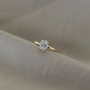 0.84-2.72 CT Oval Cut Solitaire Moissanite Engagement Ring - Barbara Maison 