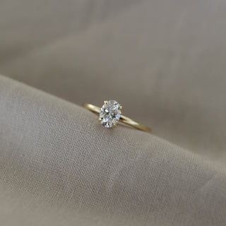 0.84-2.72 CT Oval Cut Solitaire Moissanite Engagement Ring - Barbara Maison 