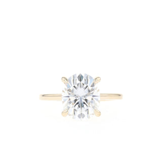 0.84-2.72 CT Oval Cut Solitaire Moissanite Engagement Ring - Barbara Maison 