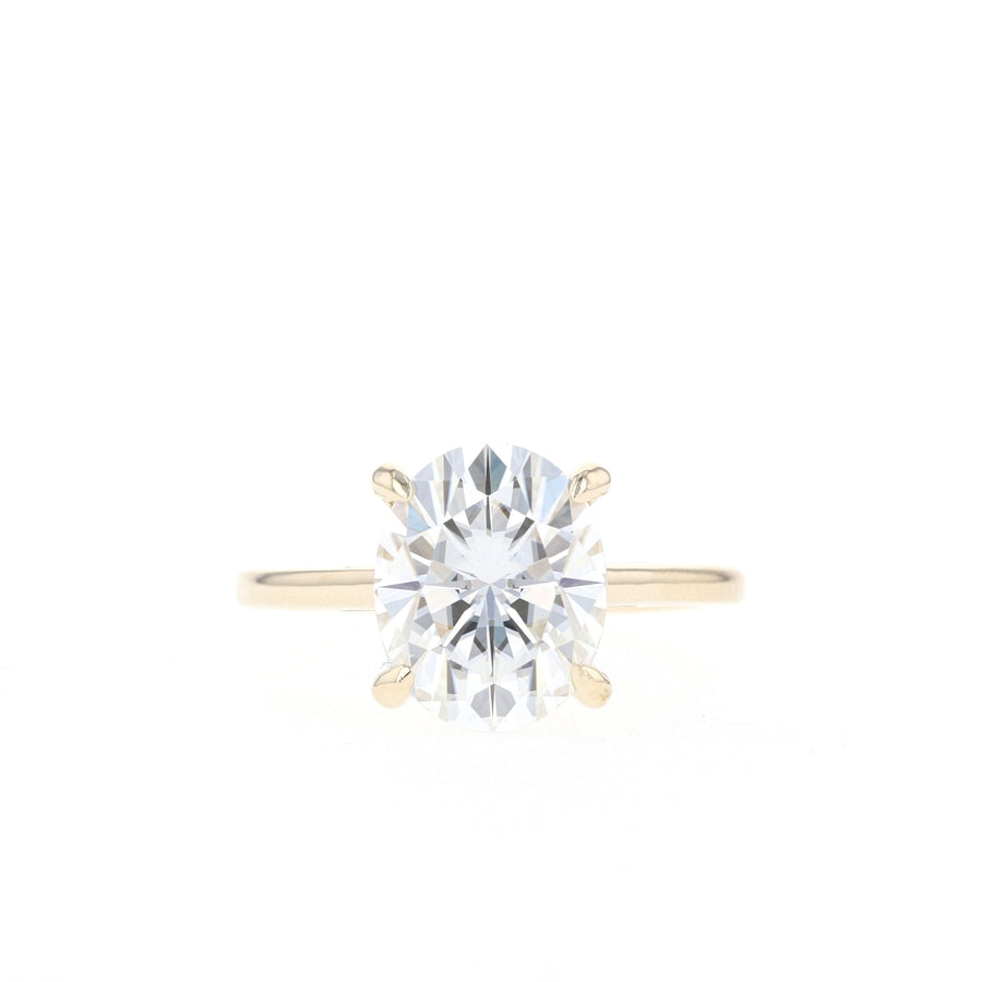 0.84-2.72 CT Oval Cut Solitaire Moissanite Engagement Ring - Barbara Maison 
