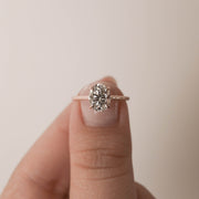 0.84-2.72 CT Oval Cut Solitaire Moissanite Engagement Ring - Barbara Maison 