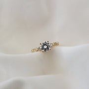 0.88 CT Round Solitaire Moissanite Engagement Ring - Barbara Maison 