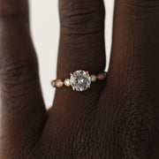 0.88 CT Round Solitaire Moissanite Engagement Ring - Barbara Maison 