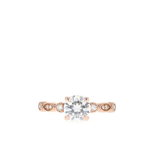 0.88 CT Round Solitaire Moissanite Engagement Ring - Barbara Maison 