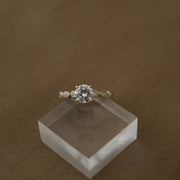 0.88 CT Round Solitaire Moissanite Engagement Ring - Barbara Maison 