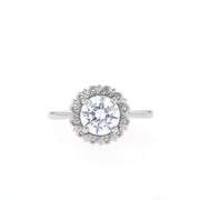 1.1 CT Round Cut Solitaire Moissanite Engagement Ring - Barbara Maison 