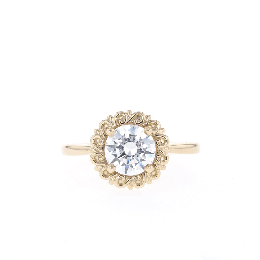 1.1 CT Round Cut Solitaire Moissanite Engagement Ring - Barbara Maison 