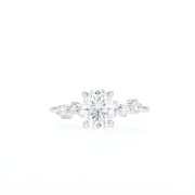 0.84-1.91 CT Oval Cut Solitaire Moissanite Engagement Ring - Barbara Maison 