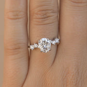 0.84-1.91 CT Oval Cut Solitaire Moissanite Engagement Ring - Barbara Maison 