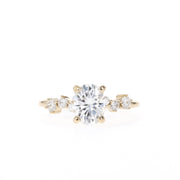 0.84-1.91 CT Oval Cut Solitaire Moissanite Engagement Ring - Barbara Maison 