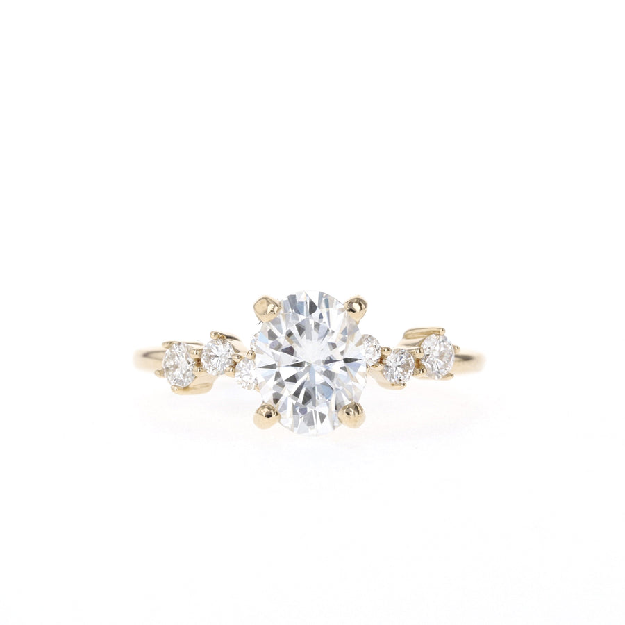 0.84-1.91 CT Oval Cut Solitaire Moissanite Engagement Ring - Barbara Maison 