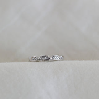 Milgrain Moissanite Wedding Band