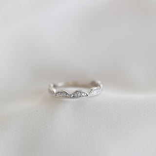 Milgrain Moissanite Wedding Band