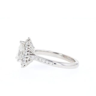 0.69 CT Pear Cut Halo Moissanite Engagement Ring - Barbara Maison 