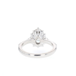 0.69 CT Pear Cut Halo Moissanite Engagement Ring - Barbara Maison 