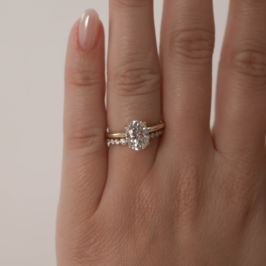 0.33 TCW Round Cut Half Eternity Moissanite Wedding Band - Barbara Maison 