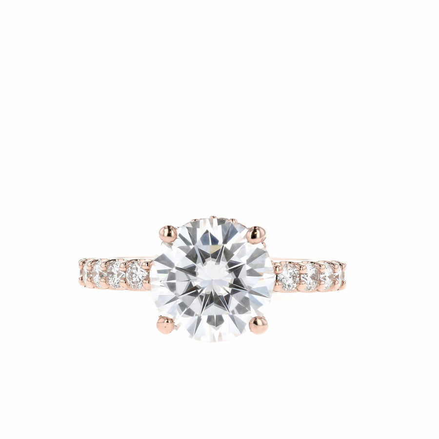 1-3 CT Round Hidden Halo Moissanite Engagement Ring - Barbara Maison 