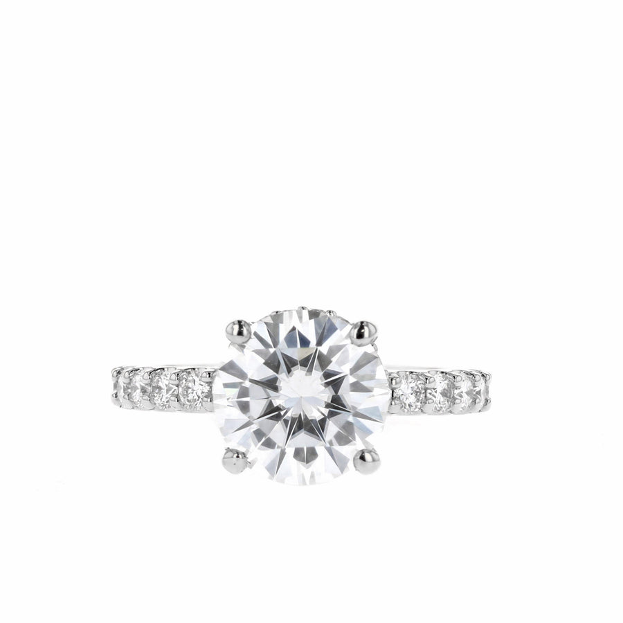 1-3 CT Round Hidden Halo Moissanite Engagement Ring - Barbara Maison 