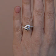 1-3 CT Round Hidden Halo Moissanite Engagement Ring - Barbara Maison 