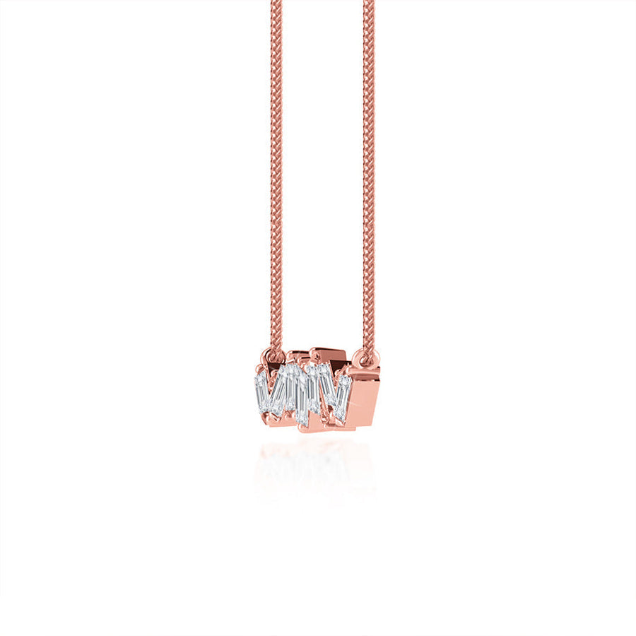 1.0 TCW Emerald & Round Moissanite Diamond Cluster Style Necklace - Barbara Maison 