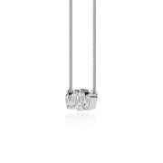 1.0 TCW Emerald & Round Moissanite Diamond Cluster Style Necklace - Barbara Maison 