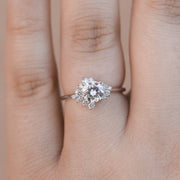 0.86 CT Round Cut Cluster Moissanite Engagement Ring - Barbara Maison 