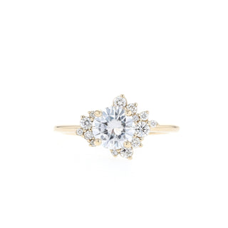 0.86 CT Round Cut Cluster Moissanite Engagement Ring - Barbara Maison 