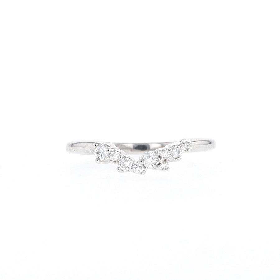 0.13 Curved Moissanite Wedding Band