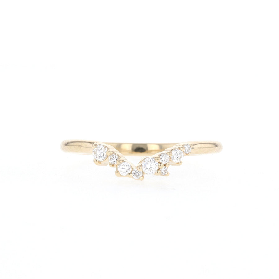 0.13 Curved Moissanite Wedding Band