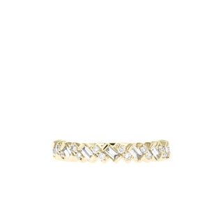 0.44 CTW Baguette and Round Alternative Moissanite Wedding Band - Barbara Maison 