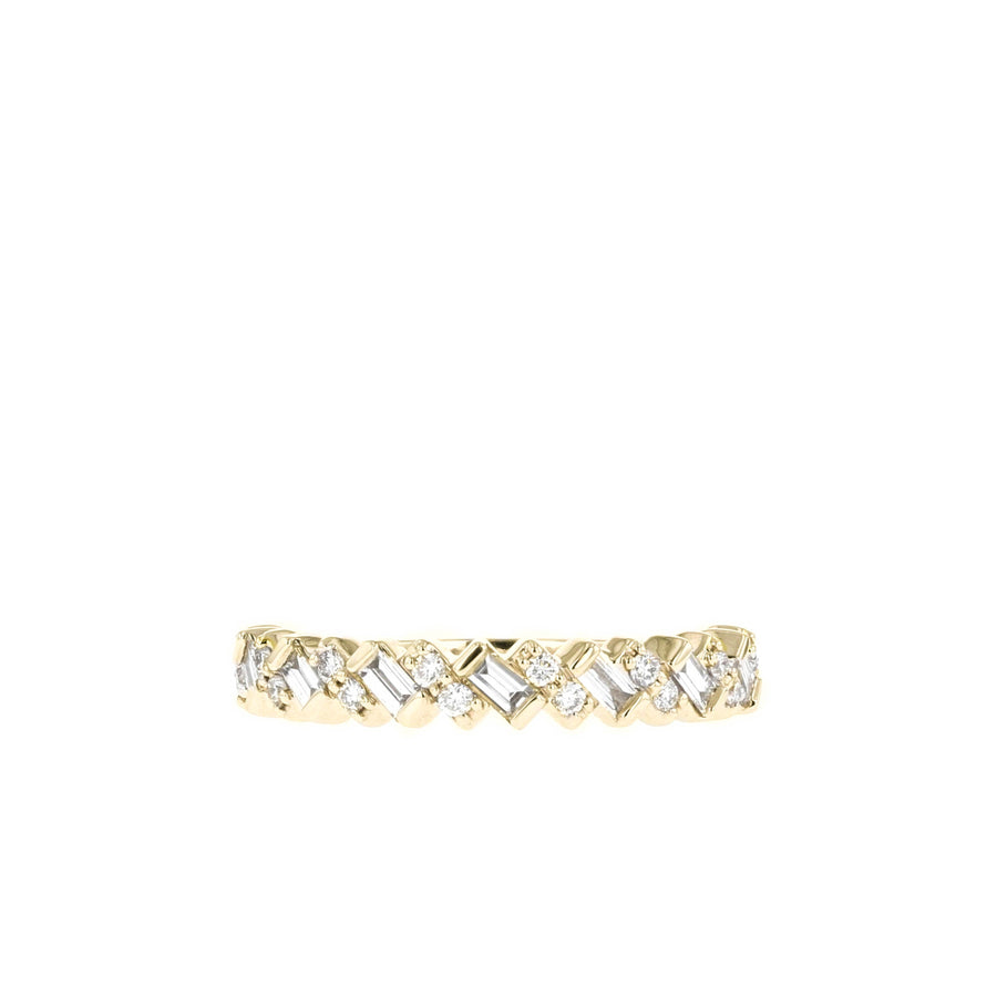 0.44 CTW Baguette and Round Alternative Moissanite Wedding Band - Barbara Maison 