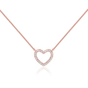 0.24 TCW Round Moissanite Diamond Heart Pendent Necklace - Barbara Maison 