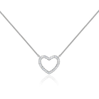 0.24 TCW Round Moissanite Diamond Heart Pendent Necklace - Barbara Maison 