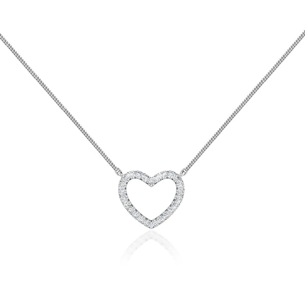 0.24 TCW Round Moissanite Diamond Heart Pendent Necklace - Barbara Maison 