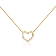 0.24 TCW Round Moissanite Diamond Heart Pendent Necklace - Barbara Maison 