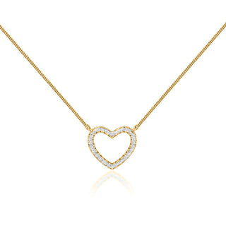 0.24 TCW Round Moissanite Diamond Heart Pendent Necklace - Barbara Maison 