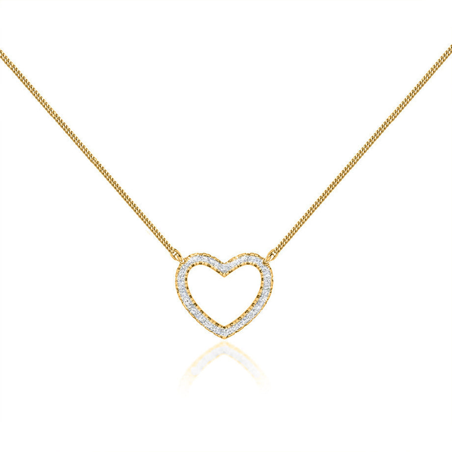 0.24 TCW Round Moissanite Diamond Heart Pendent Necklace - Barbara Maison 