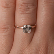 0.87 - 1.38 CT Asscher Cut Solitaire Moissanite Engagement Ring - Barbara Maison 