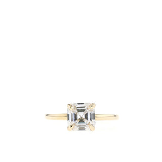 0.87 - 1.38 CT Asscher Cut Solitaire Moissanite Engagement Ring - Barbara Maison 