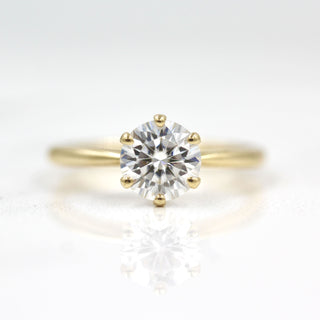 1.0 CT Round Cut Solitaire Moissanite Engagement Ring - Barbara Maison 