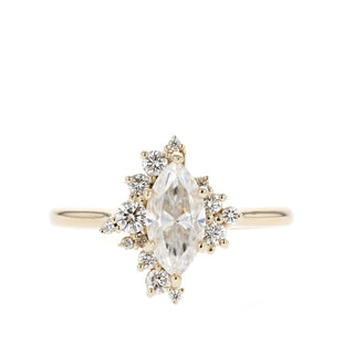 0.67 CT Marquise Cut Cluster Moissanite Engagement Ring - Barbara Maison 