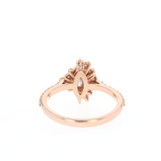 0.67 CT Marquise Cluster Moissanite Engagement Ring - Barbara Maison 